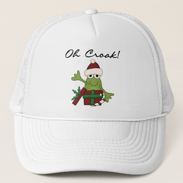 Bah Humbug Frog jul Tshirts och Gifts Truckerkeps (Framsida)