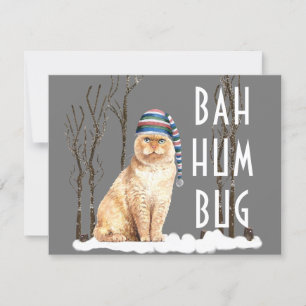 Bah Humbug Funny Kat julvykort Kort