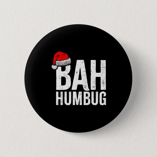 Bah Humbug. Funny Sarcastic Anti Christmas Holiday Knapp (Framsida)