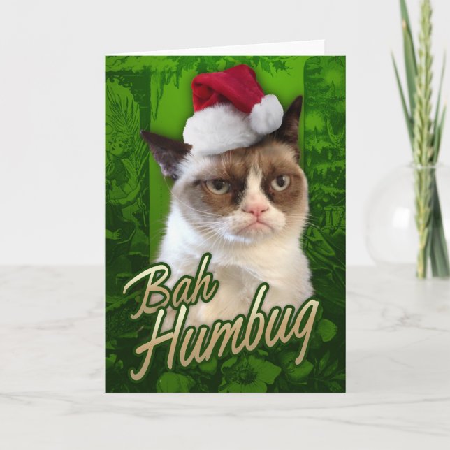 Bah Humbug Grumpy Cat Helgkort (Framsida)
