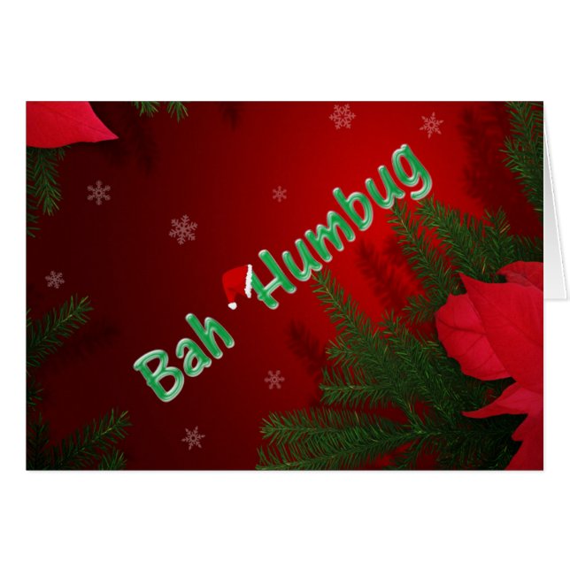 Bah Humbug Hälsningskort (Framsidan Horizontal)