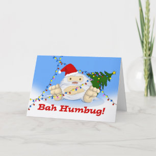 Bah Humbug, inte riktigt Yeti till jul, roligt Helgkort