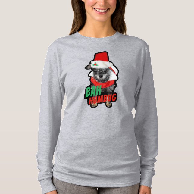 Bah Humbug jul Hund T Shirt (Framsida)