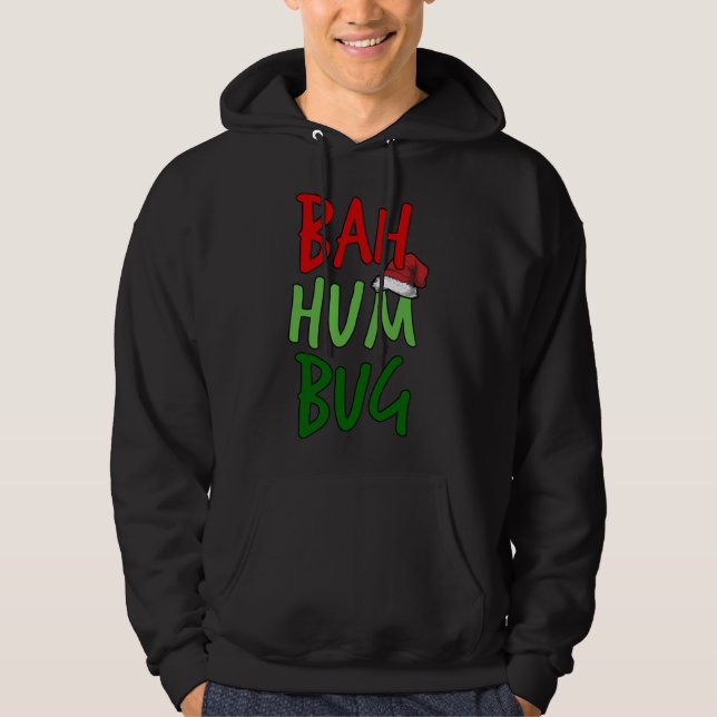 Bah Humbug jul Santa Hat Anti-jul Hoodie (Framsida)