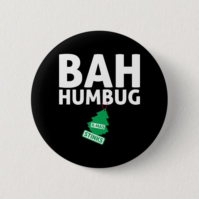 Bah Humbug Julafton Stinks Funny Anti jul Grumpy Knapp (Framsida)