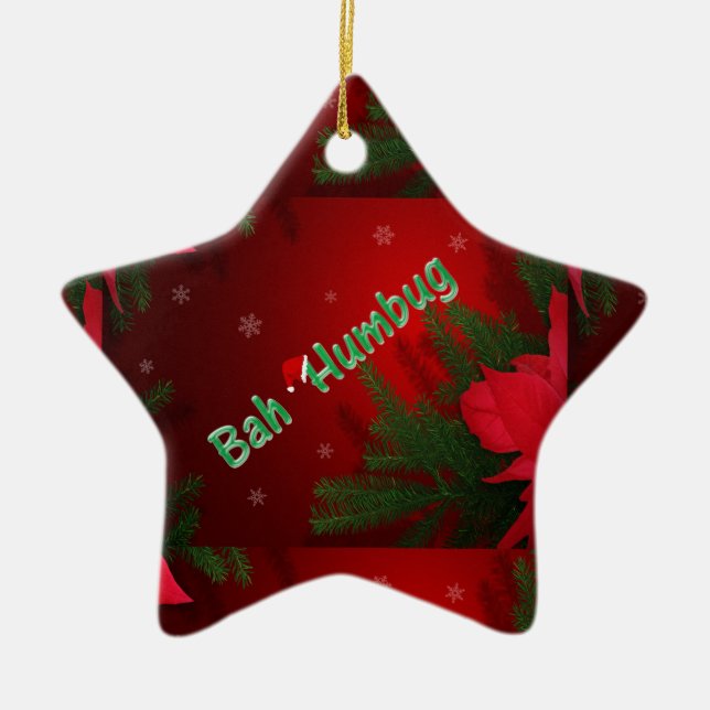 Bah Humbug Julgransprydnad Keramik (Framsidan)