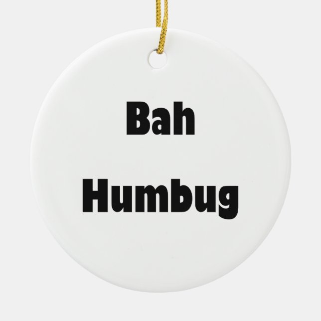 Bah Humbug Julgransprydnad Keramik (Framsidan)