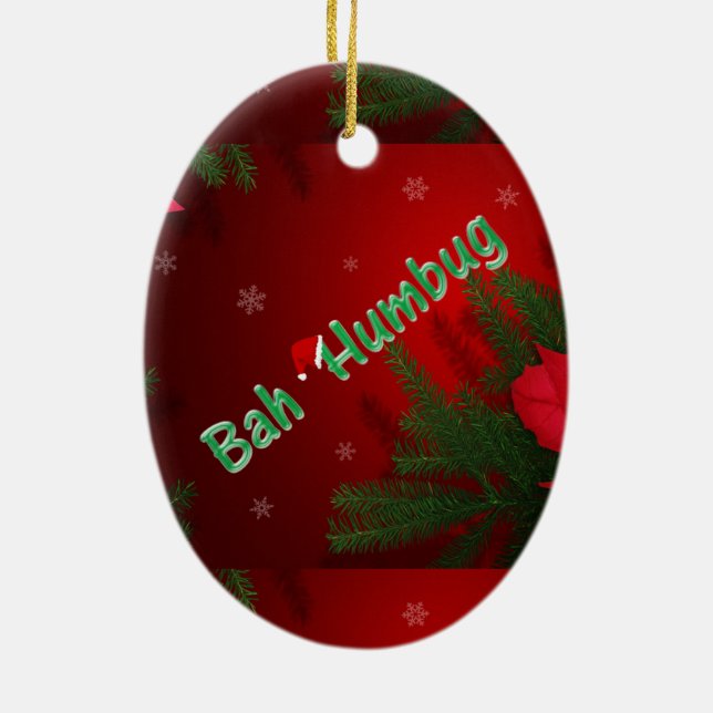 Bah Humbug Julgransprydnad Keramik (Baksidan)