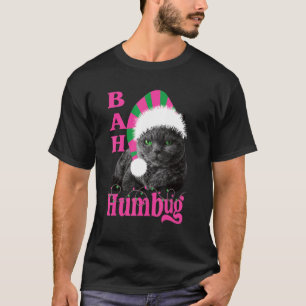 Bah Humbug Katt Santa Hatt Jul Helgdag T Shirt