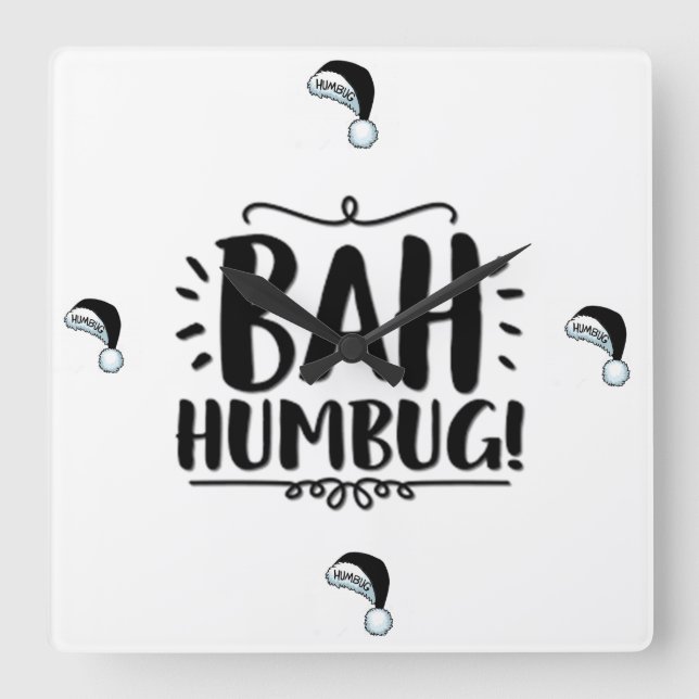 BAH HUMBUG KLICKA FYRKANTIG KLOCKA (Framsida)