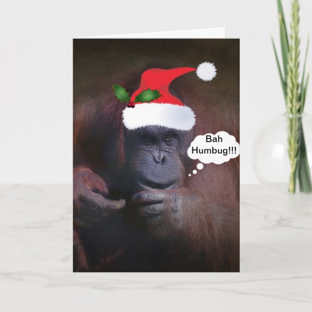 BAH-HUMBUG!!! MED EN JÄRNEKSPRIGJULKORT HELGKORT (Framsida)