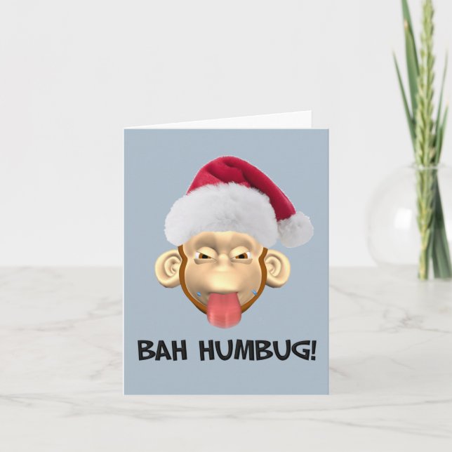 Bah Humbug Monkey-kort Helgkort (Framsida)