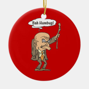 Bah Humbug Old Man Julgransprydnad Keramik