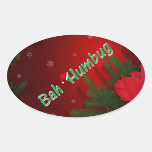 Bah Humbug Ovalt Klistermärke