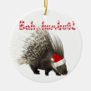 Bah humbug! Porcupineprydnad Julgransprydnad Keramik