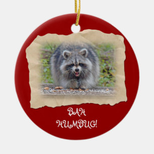 Bah Humbug Raccoon Julgransprydnad Keramik