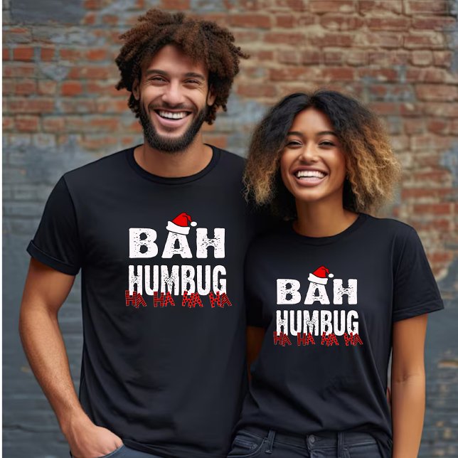 Bah Humbug - Red Hat - Ha Ha Ha Oisex T Shirt (Skapare uppladdad)