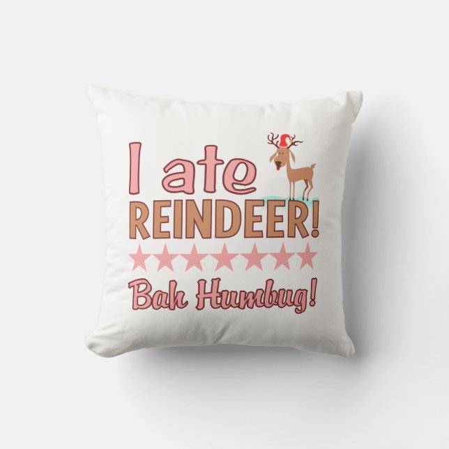 Bah Humbug Reindeer-anpassningsbarnas kudde (Framsida)
