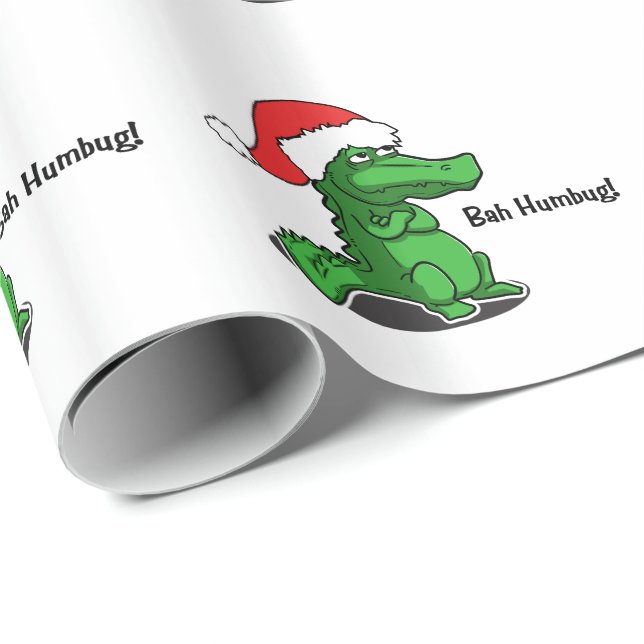 Bah Humbug! Roligt alligator med den Santa hatten Presentpapper (Rullad Hörn)