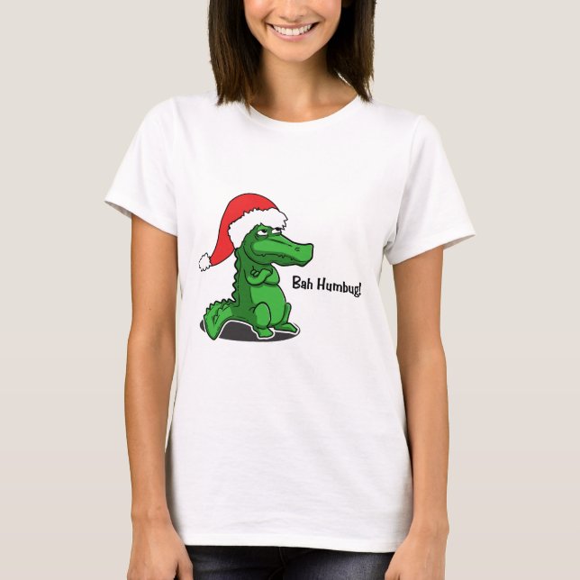 Bah Humbug! Roligt alligator med den Santa hatten Tröja (Framsida)