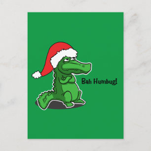 Bah Humbug! Roligt, Alligator med tomhatt Helg Vykort