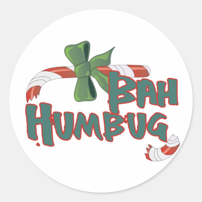Bah Humbug! Runt Klistermärke (Framsida)