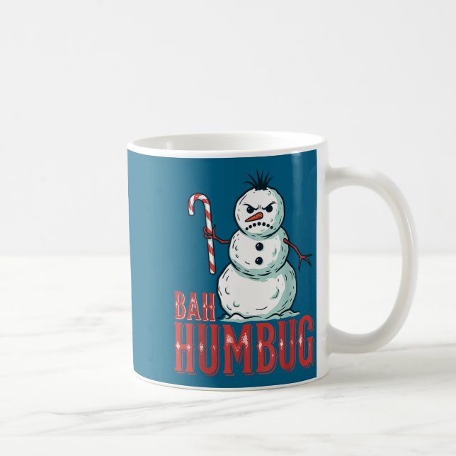Bah Humbug Santa Hat Angry Snowman Sarcastic Chris Kaffemugg (Höger)