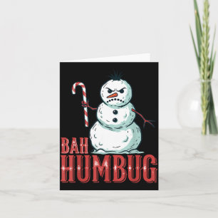 Bah Humbug Santa Hatt Arg Snowman Sarcastic Jul Kort