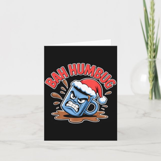 Bah Humbug Santa's Coffee Mug Sarcastic Christmas  Kort (Framsida)
