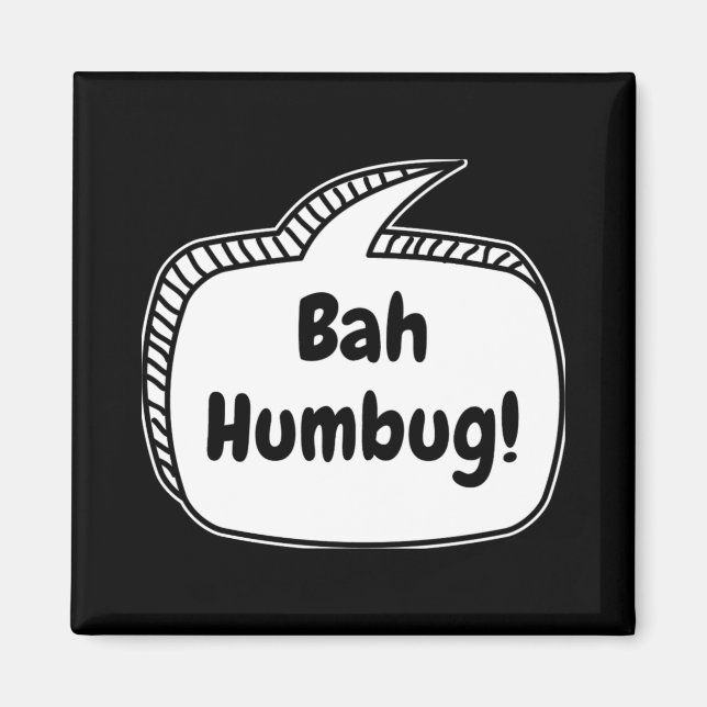 Bah Humbug Speech Bubble T Shirt  Magnet (Framsidan)
