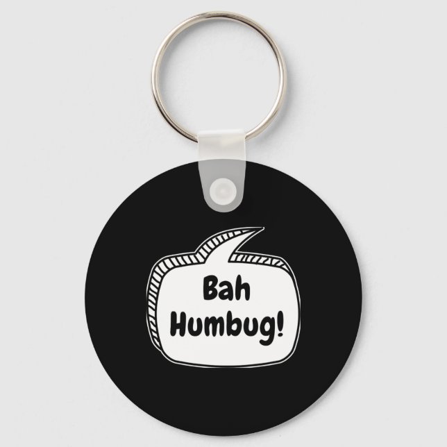 Bah Humbug Speech Bubble T Shirt  Nyckelring (Framsida)