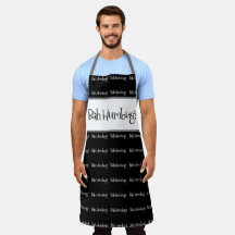 Bah humbug svart christmas manar apron