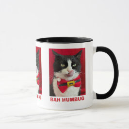 Bah Humbug Tuxedo Cat jul Mugg