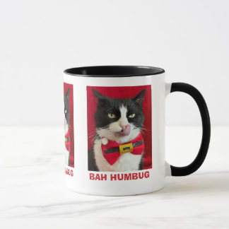 Bah Humbug Tuxedo Cat jul Mugg
