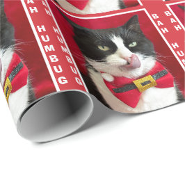 Bah Humbug Tuxedo Cat-julinsvällning Papper Presentpapper