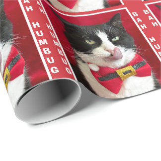Bah Humbug Tuxedo Cat-julinsvällning Papper Presentpapper