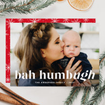 Bah Humbug Ugh Funny Helgdag Photo Card