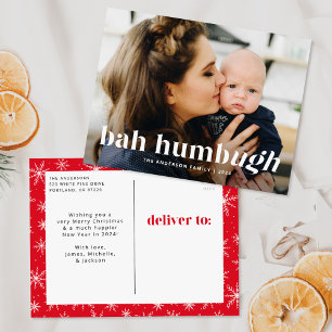 Bah Humbug Ugh Rolig Julkort Fotografi Postkort Helg Vykort