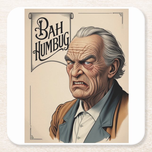 Bah Humbug! Underlägg Papper Kvadrat (Framsidan)