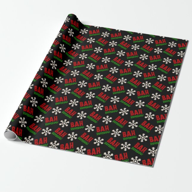 Bah Humbug Wrapping Papper Presentpapper (Utrullad)