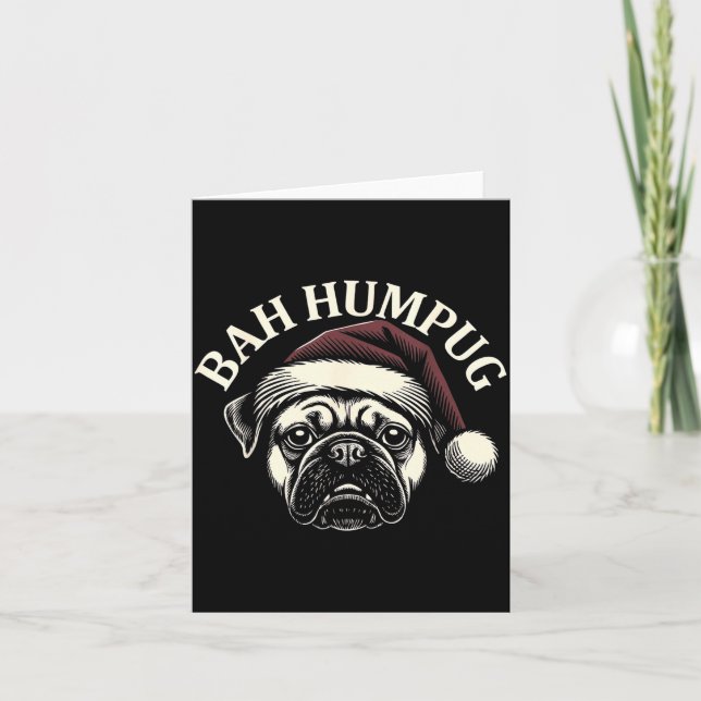 Bah Humpug Funny Pug Christmas Mpy Dog Lover Men  Kort (Framsida)