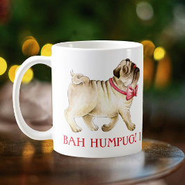 Bah humpug! Jag har en paus hund akvarell Kaffemugg