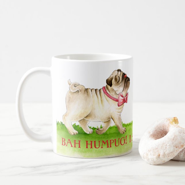 Bah humpug! Jag har en vattenfärg för hund Kaffemugg (Med munk)
