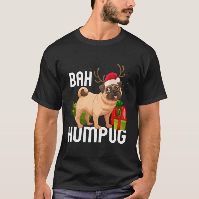 Bah Humpug Puggle Julafton Hum Pug Baby Gifts Pet  T Shirt (Framsida)