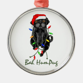 Bah HumPug svart mops Julgransprydnad Metall