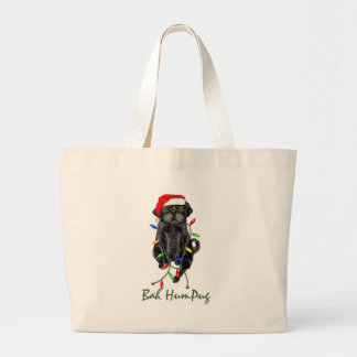 Bah HumPug svart mops Totebag Jumbo Tygkasse