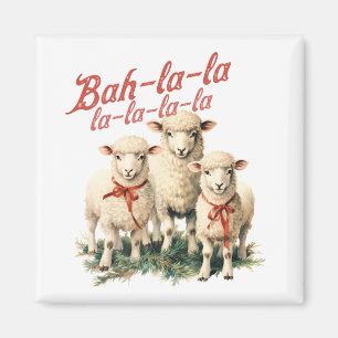 Bah La Cute Retro-julfår Magnet