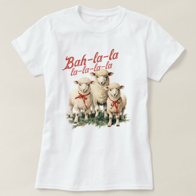 Bah La Cute Retro-julfår T Shirt (Design framsida)