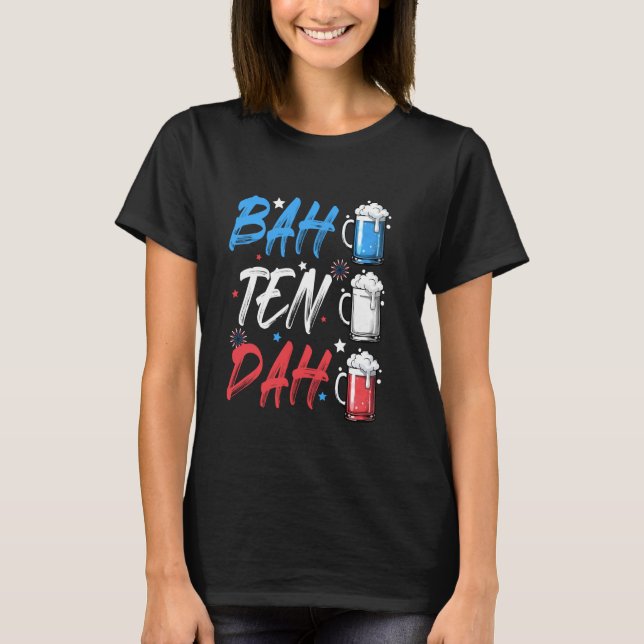BAH TEN DAH Lung 4 juli Beer Bartender Ameri T Shirt (Framsida)
