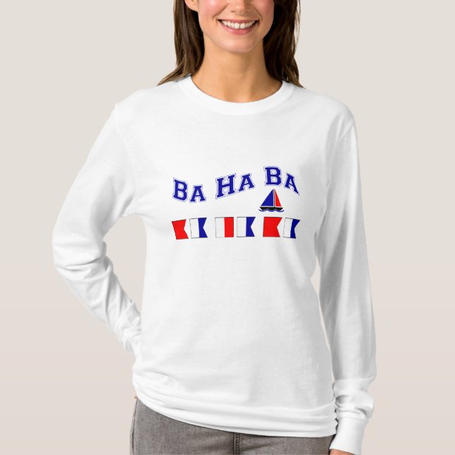 BaHa-Ba, med maritim flaggor Tee Shirt (Framsida)